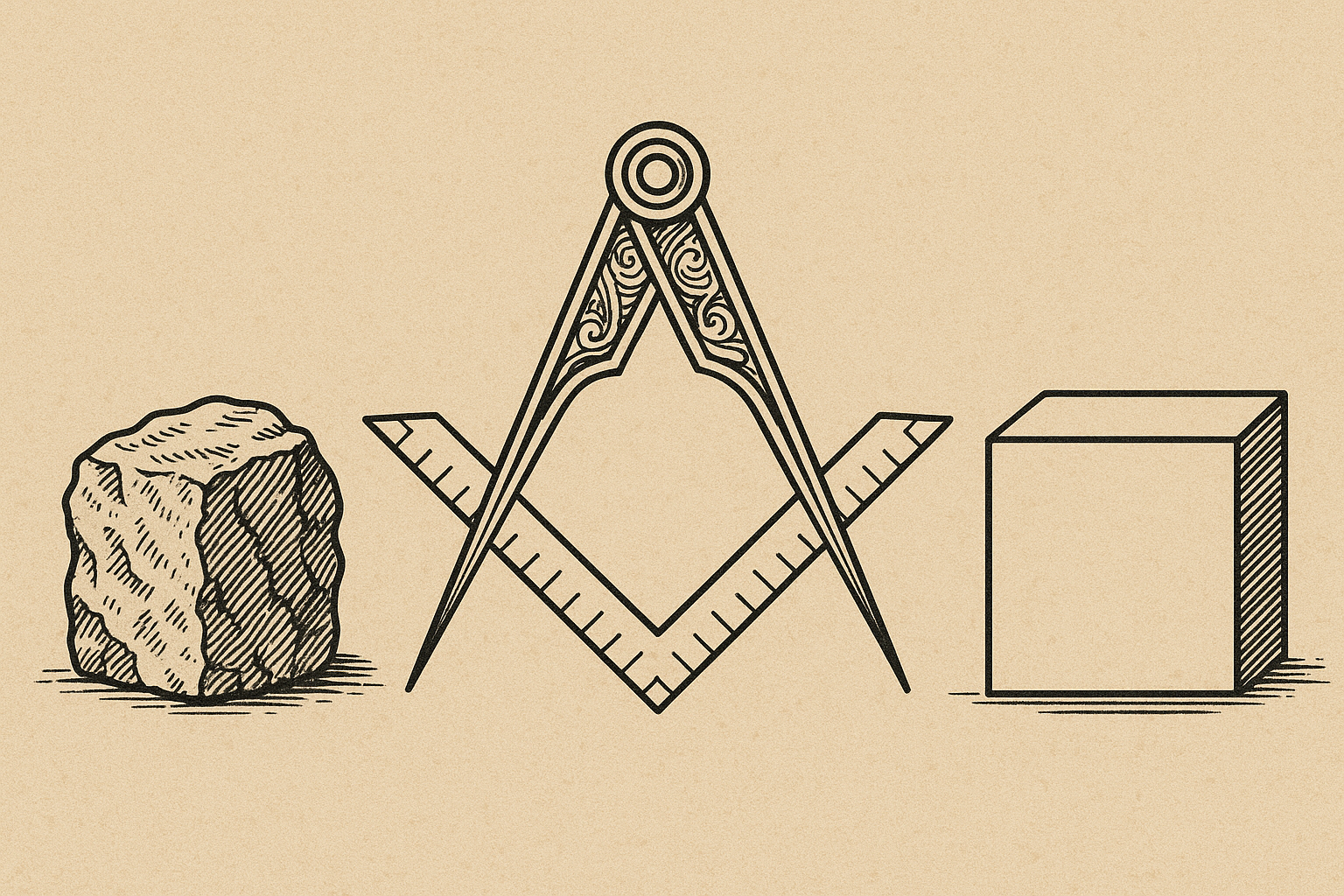 rough ashler becomes perfect ashler with freemasonry