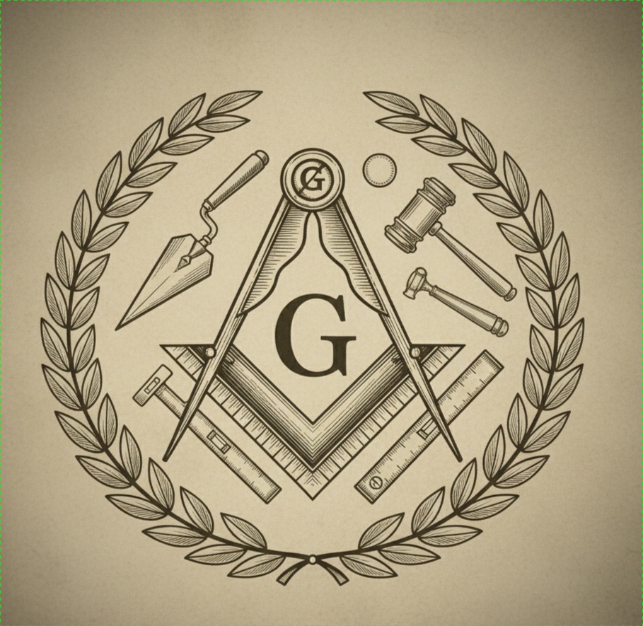 freemasonry logo - working tools and God